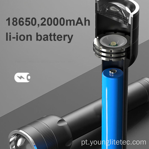 Lanterna recarregável tática do diodo emissor de luz da USB tática de alumínio